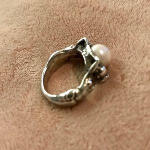 Sterling Silver Mermaid Pearl Ring